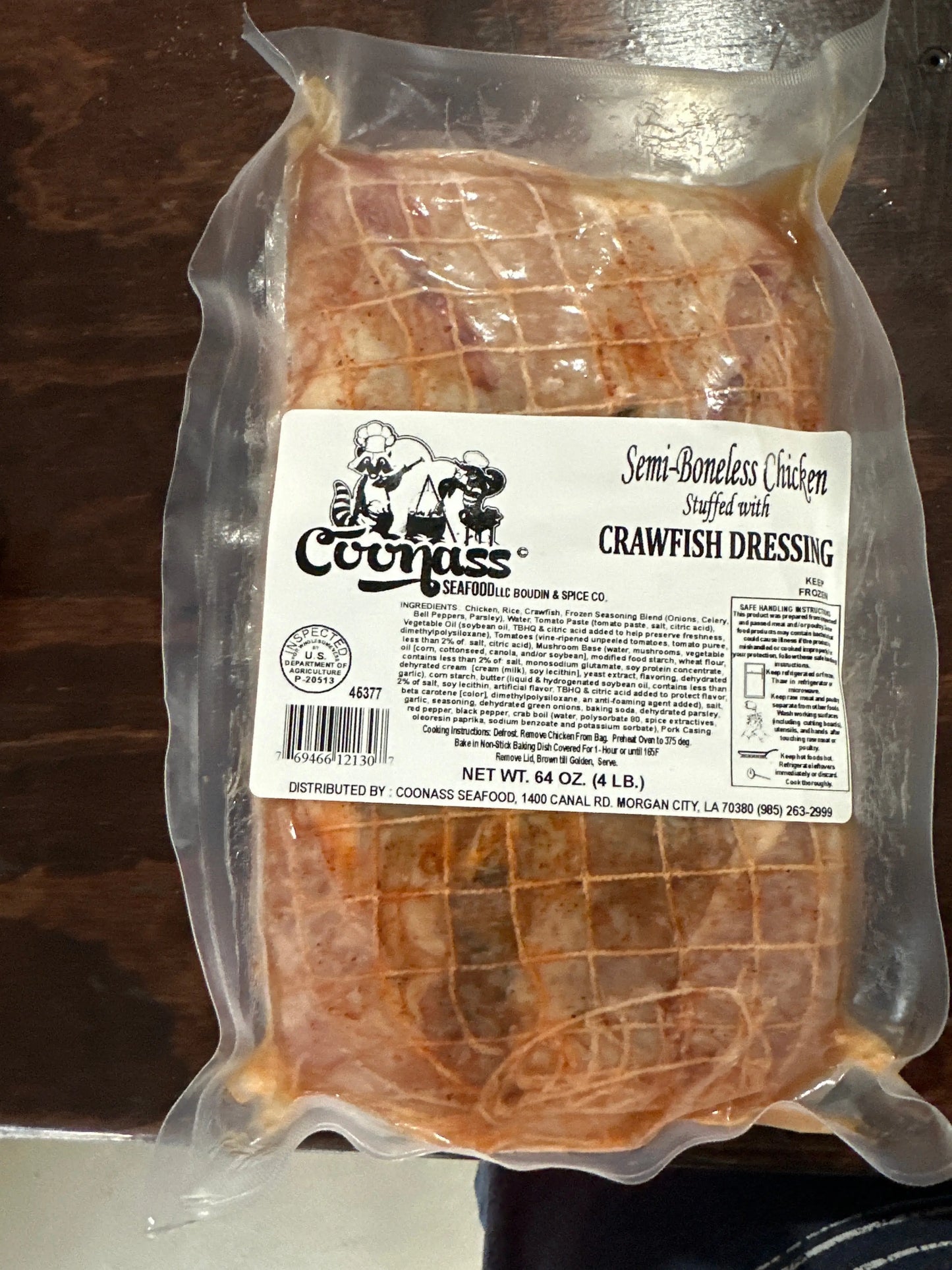 Whole Chicken Stuffed with Boudin 4LBS Boudin and Spice Co.