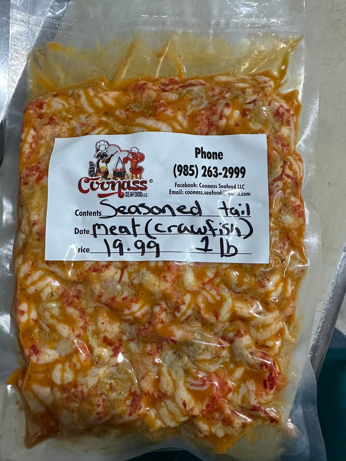 Fresh picked Louisiana crawfish tail meat