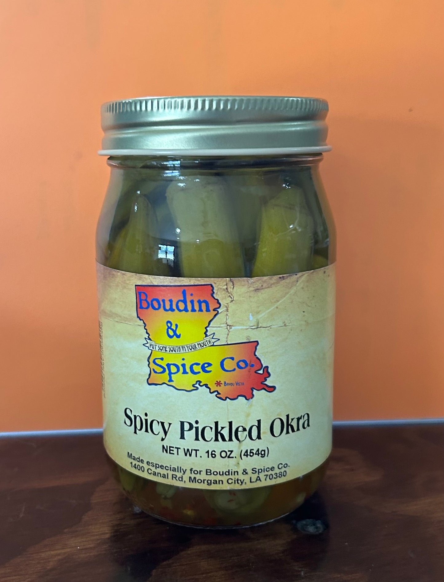 Spicy Pickled okra 16 oz