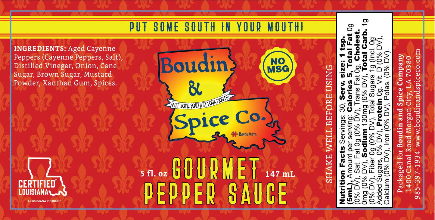 Gourmet Pepper Sauce Boudin and Spice Co.