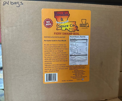 Fiery Swamp Boil Crab, Crawfish and Shrimp Boil Boudin and Spice Co.