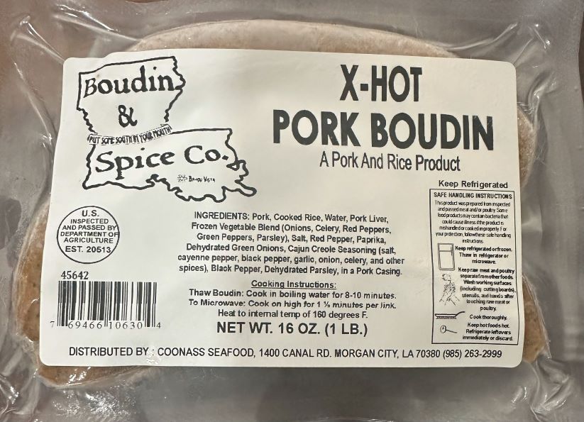 "X-Hot Boudin extra spicy Louisiana sausage - Boudin and Spice Co."