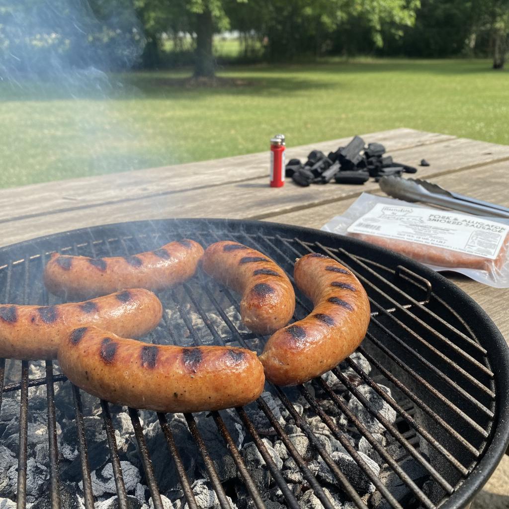 Smoked Alligator Sausage Grilling