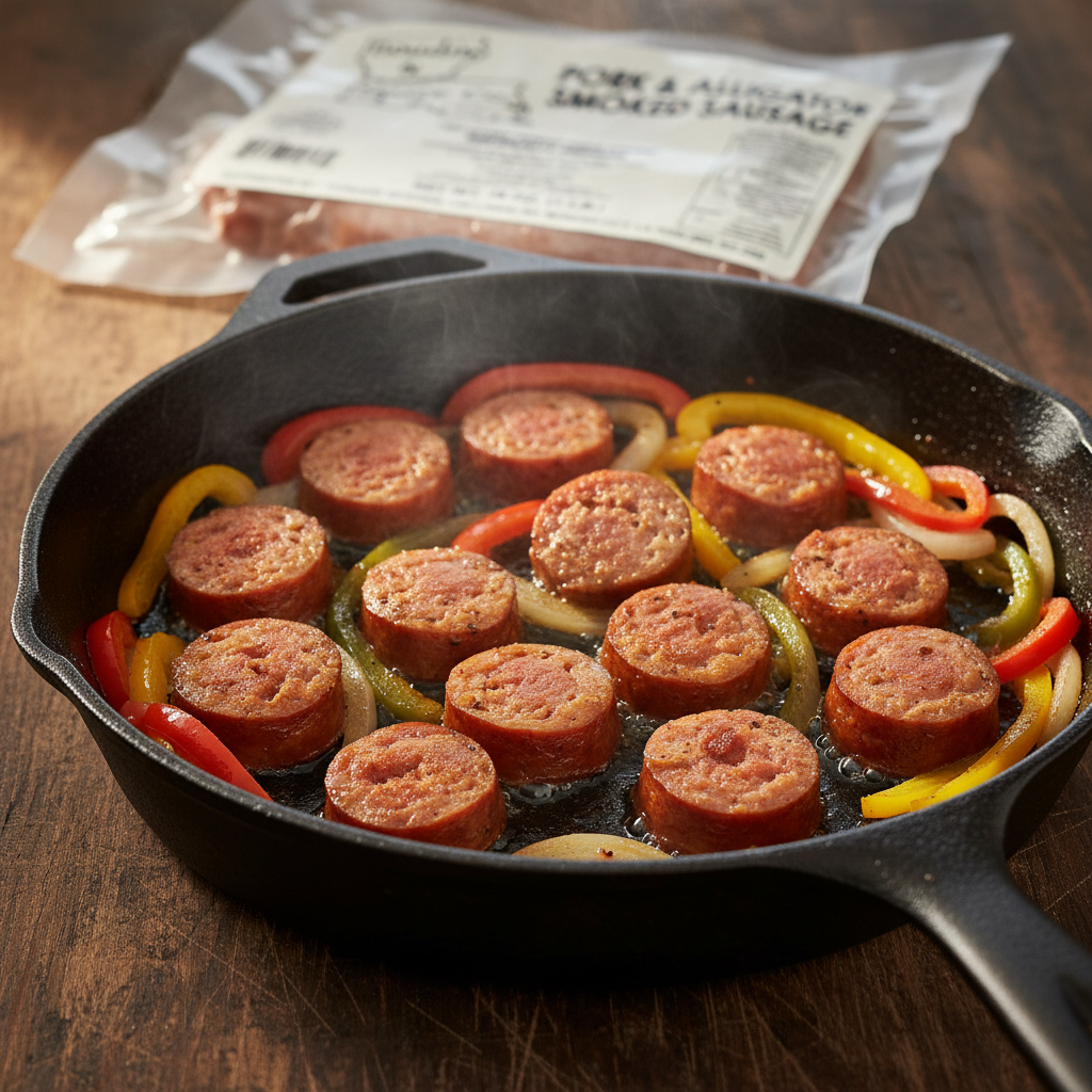 Smoked Alligator Sausage Skillet