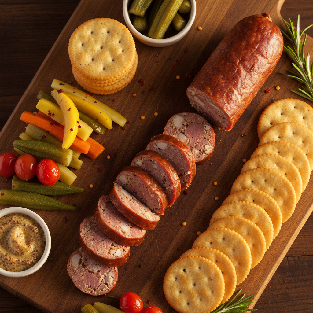 Smoked Alligator Sausage Sliced